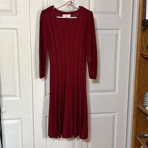 Women’s Burgundy Cable-Knit Sweater Dress